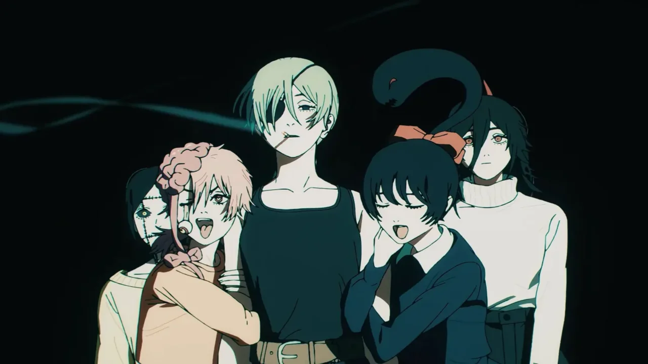 Quanxi y su grupo de demonios asesinas reunidas en una escena clave del Arco de los Asesinos Internacionales de Chainsaw Man