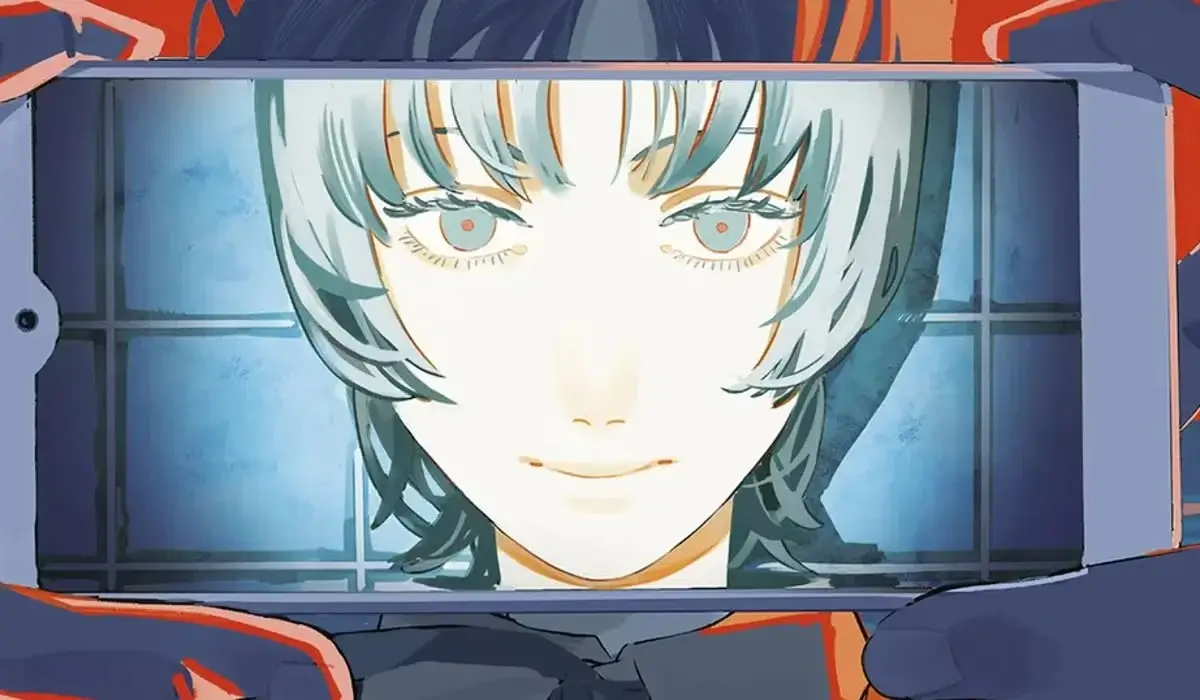 Primer plano de Eri en la portada de Goodbye, Eri, manga de Tatsuki Fujimoto, con su mirada fija en una pantalla de teléfono